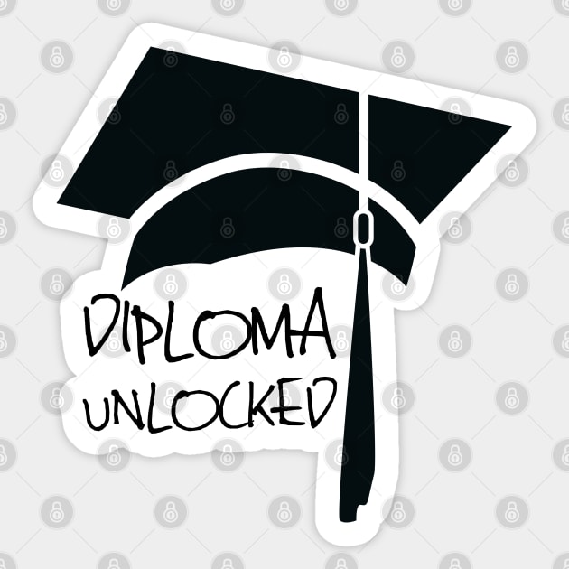 Diploma unlocked, graduation design for 2024 Sticker by Apparels2022